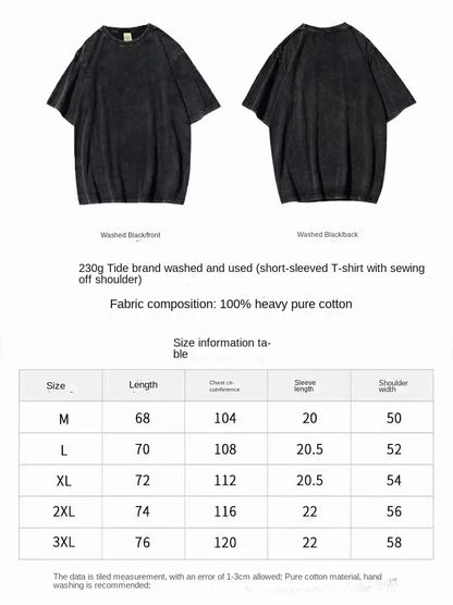 washed anime flower t-shirt