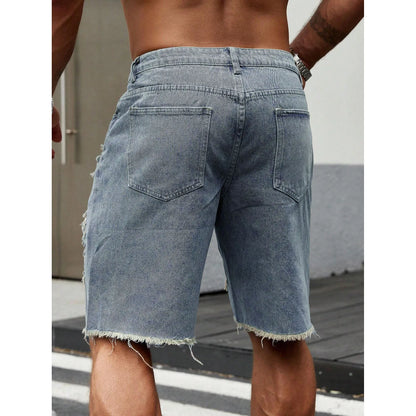 Mens Ripped Denim Jorts