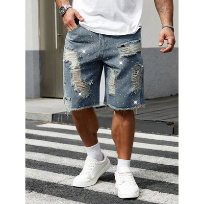 Mens Ripped Denim Jorts