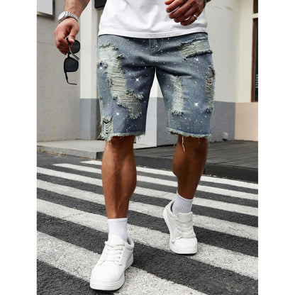 Mens Ripped Denim Jorts
