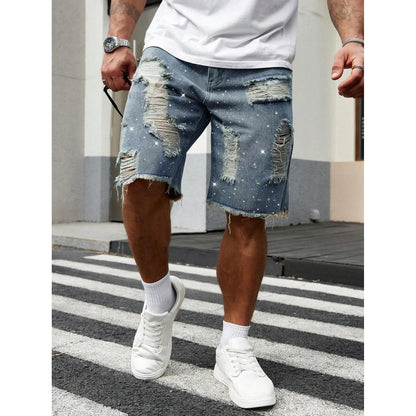Mens Ripped Denim Jorts