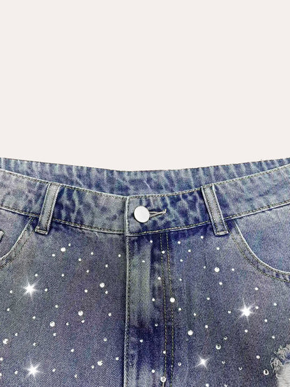 Mens Ripped Denim Jorts