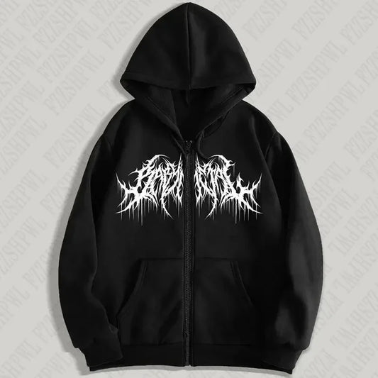 y2k graphic zip up hoodie