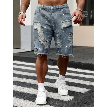 Mens Ripped Denim Jorts